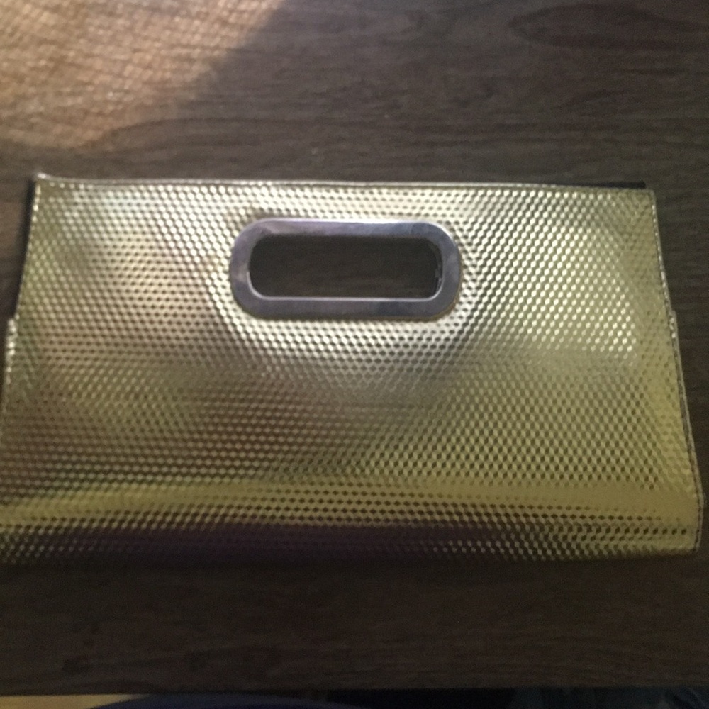 Gold hand bag